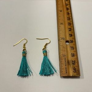 Carribean Blue Tassle Earrings